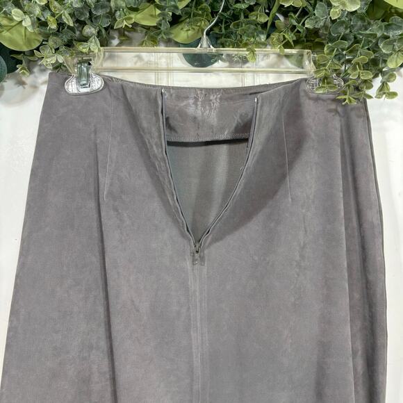 Vintage Dawn Joy Gray Suede Suit Skirt‎ Set size 10 Retro Work Business School - Picture 7 of 14